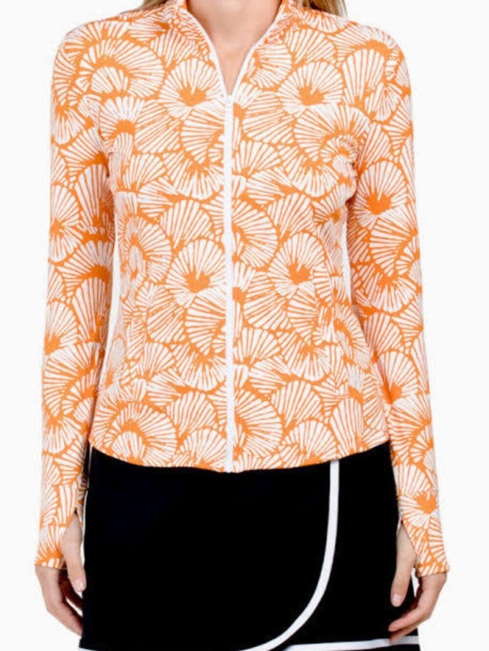 Tommy Bahama Golf Tennis Full Zip Jacket Pullover Orange Small